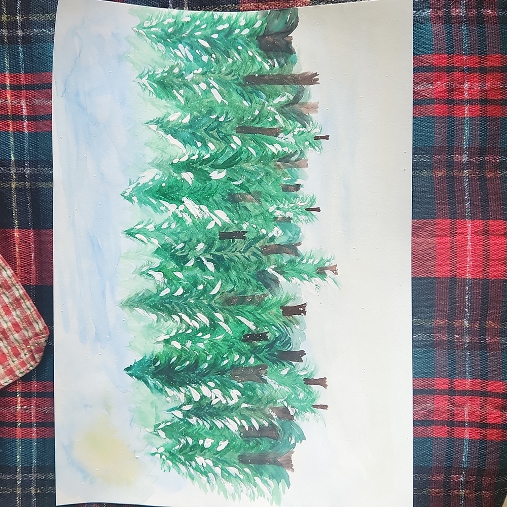 Winter scene unframed